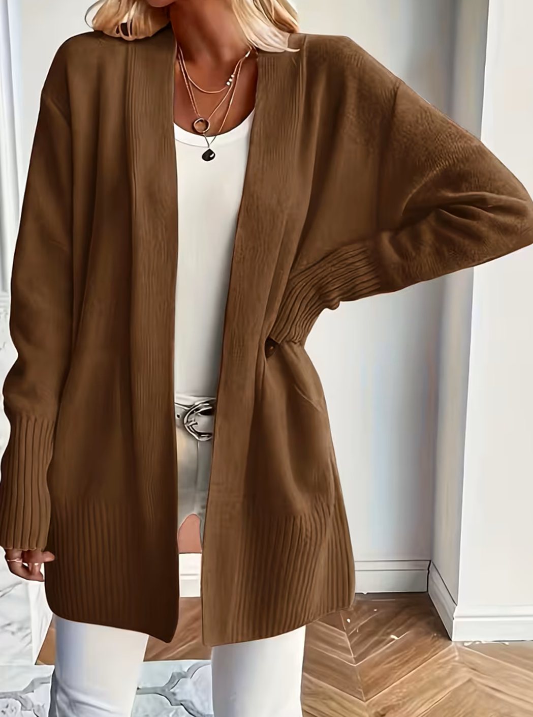 Valérie - Cardigan Élégant Oversize Ouvert
