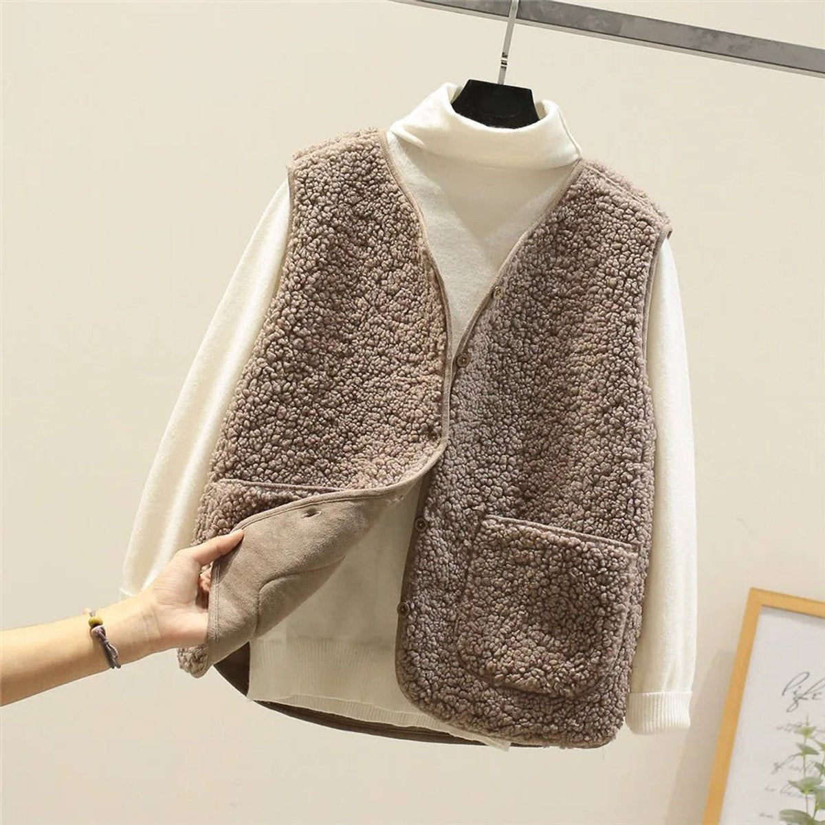 Isabelle - Gilet Élégant Grosse Maille Boutonné